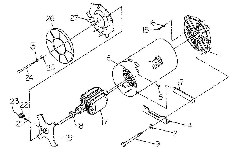 Generator Diagram and Parts List for L5000E (8877-1)(8877-1) Generac Generator