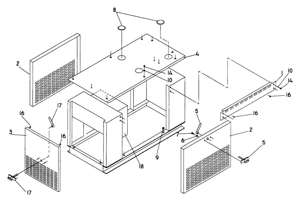 Compartment Diagram and Parts List for 0845-2  Generac Generator