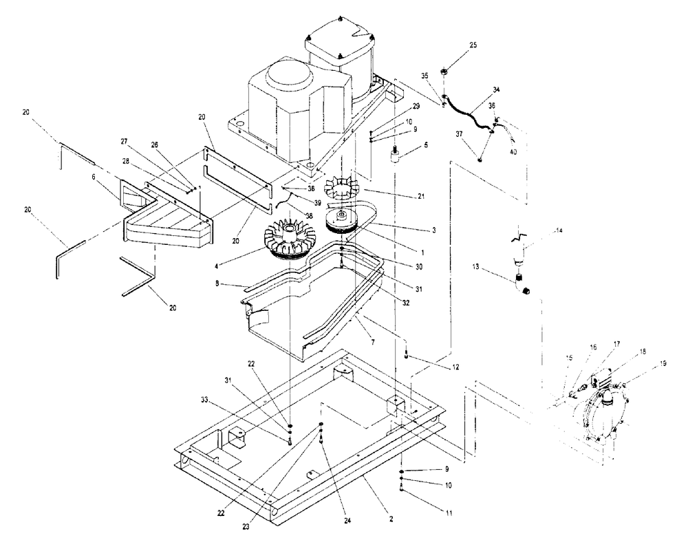 Mounting Base Assembly Diagram and Parts List for 4109-1  Generac Generator
