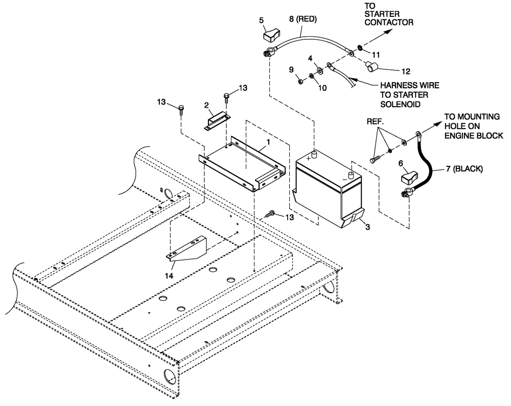 Battery 6.8l Cpl Diagram and Parts List for QT05554ANSN (4169523 - 4188696)(2005) Generac Generator