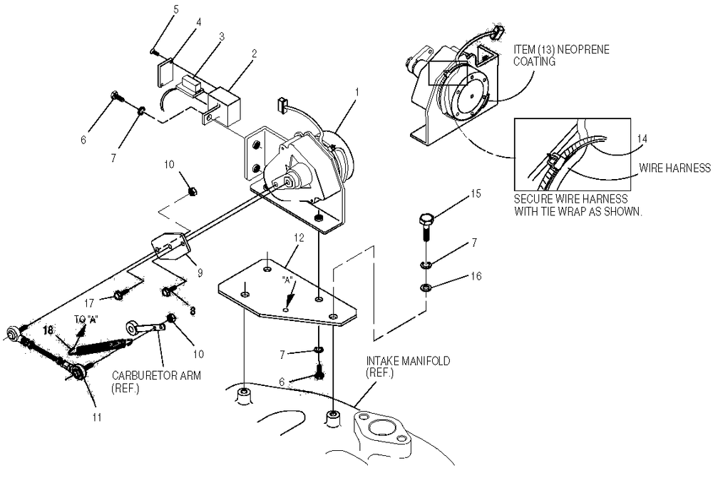 Governor Assembly Diagram and Parts List for 0047230 (3686341)(2014) Generac Generator