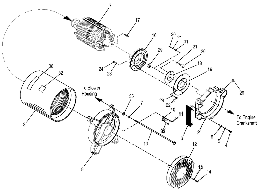 Generator Diagram and Parts List for 0050980 (0605V01554 - 1005V02703)(2005) Generac Generator