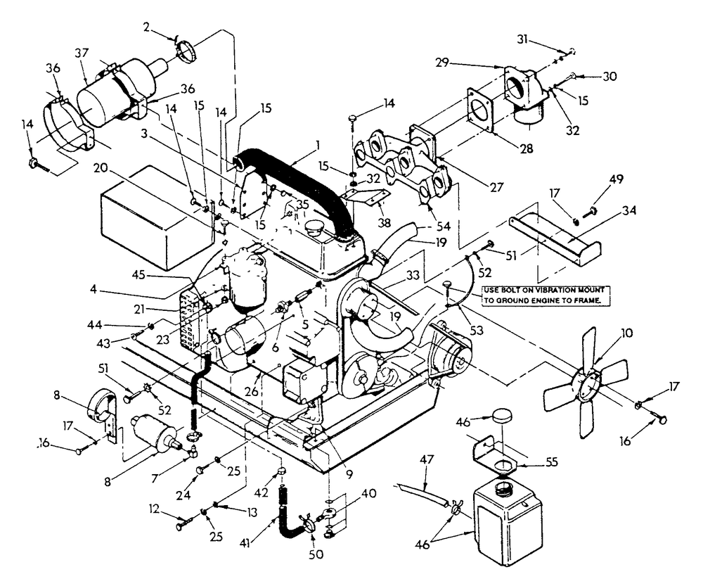 Engine Common Parts Diagram and Parts List for 9422-0  Generac Generator