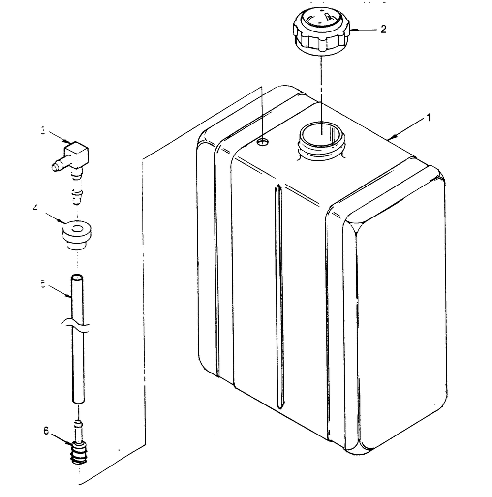 Fuel Tank Diagram and Parts List for 8371-0  Generac Welder