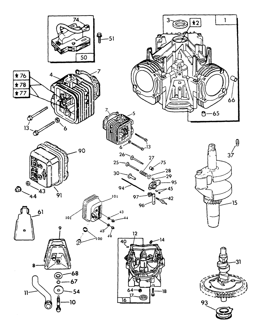 Gn-480 Engine (Part 2) Diagram and Parts List for 9067-6  Generac Generator