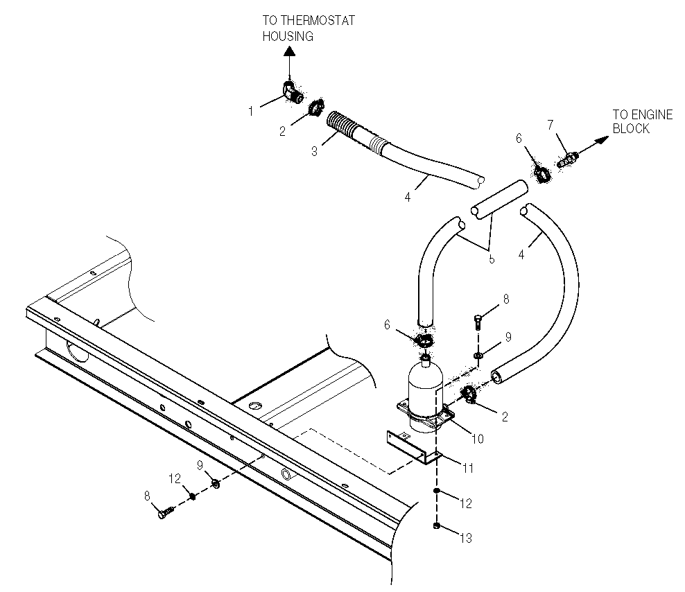 Engine Coolant Heater Diagram and Parts List for 0049142 (3804527 - 3808841)(2003) Generac Generator