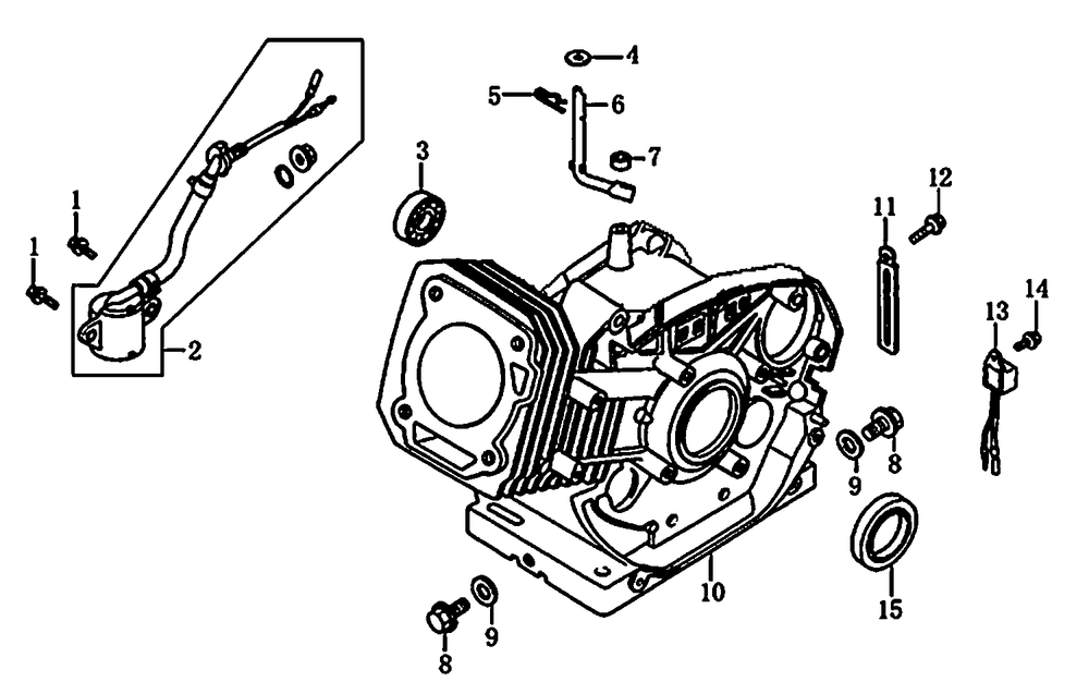 Crankcase 2 Diagram and Parts List for 0064270 (7654565A)(2012) Generac Generator