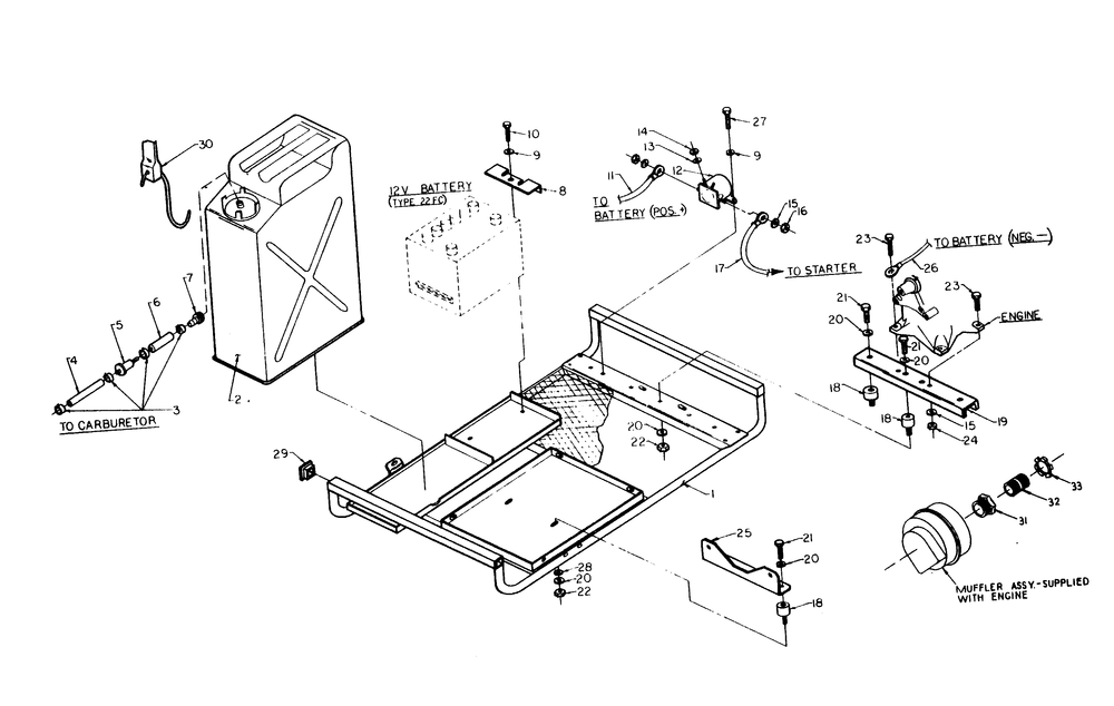 Cradle And Accessories Diagram and Parts List for 6960-4  Generac Welder