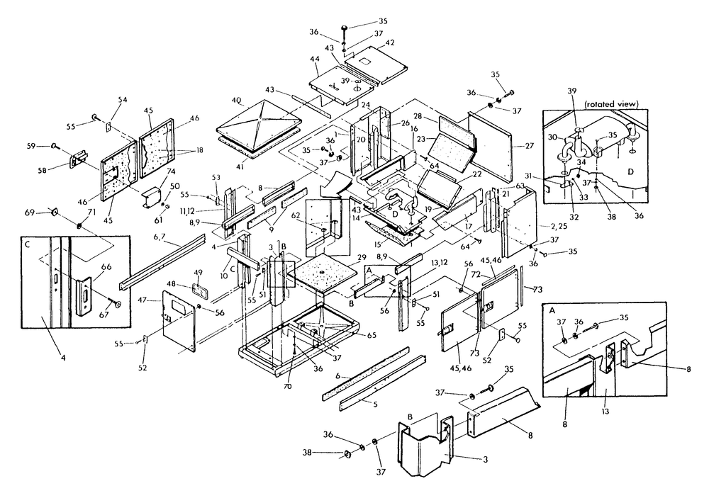 Compartment Diagram and Parts List for 9134-6  Generac Generator