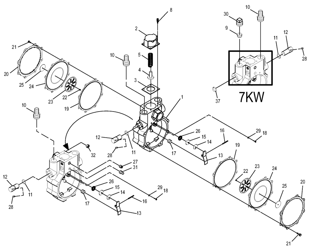Gas Regulator Diagram and Parts List for 0051031 (0806V12264)(2006) Generac Generator