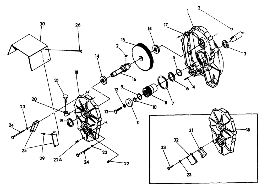 Gearbox Diagram and Parts List for 9738-4  Generac Generator