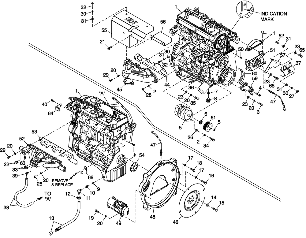 Engine Common Parts 2.4l G2 Diagram and Parts List for QT04524AVSY (4775741 - 4811844)(2007) Generac Generator