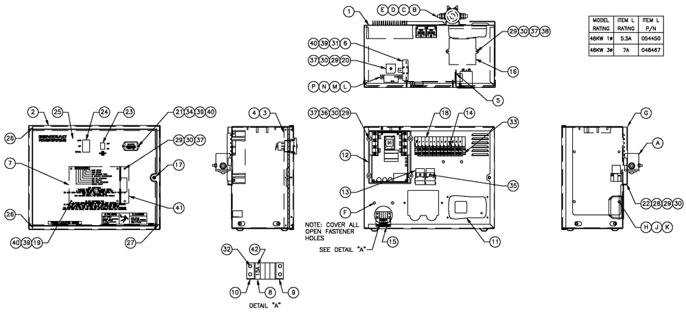 R-200b1800 Rpm 4.2l Diagram and Parts List for ET04842GNAN (5785164 - 5785166)(2010) Generac Generator