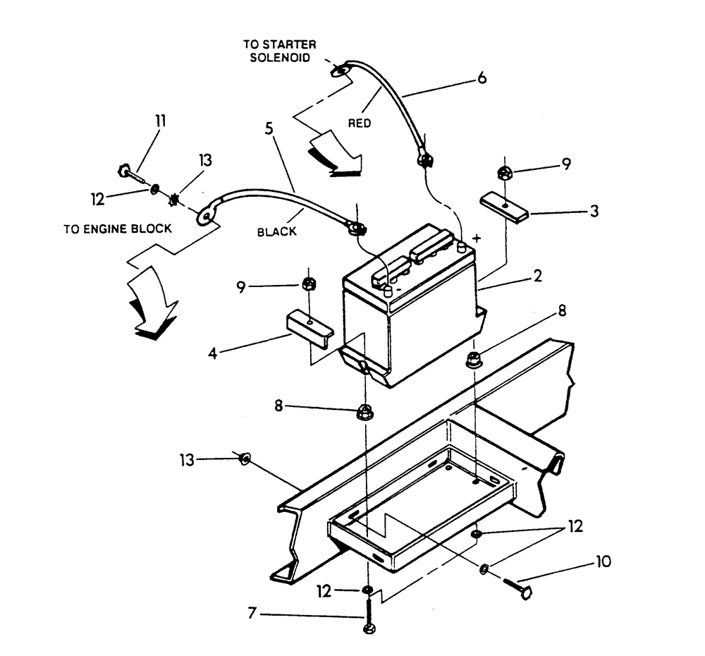 Battery Diagram and Parts List for 9604-2  Generac Generator