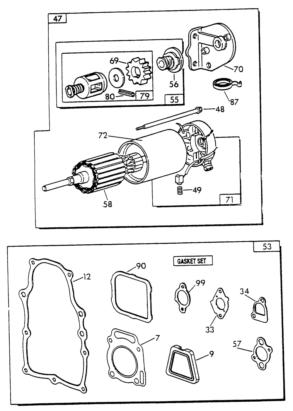 Gn 480 Engine - Part 2 Diagram and Parts List for 9734-2 Np-66lpg Generac Generator