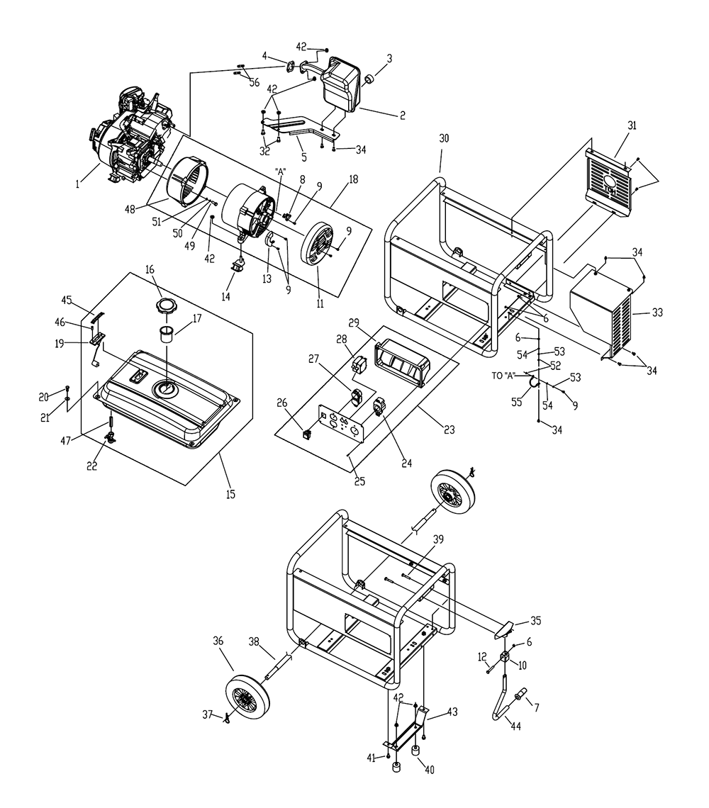 Fig-0 Diagram and Parts List for G0059820  Generac Generator