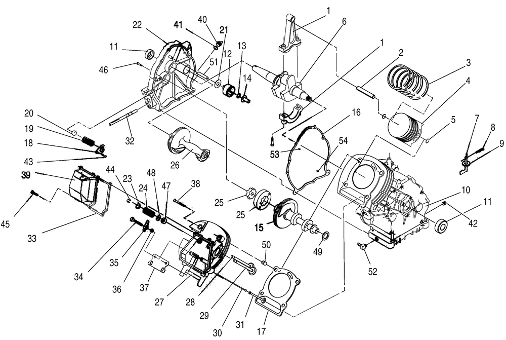 Engine 1 Diagram and Parts List for 0047581 (3799920 - 3906499)(2004) Generac Generator