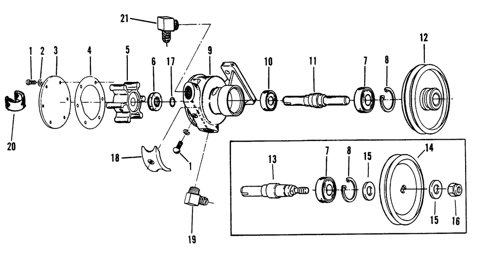 Sea Water Pump Diagram and Parts List for 8947-1  Generac Generator