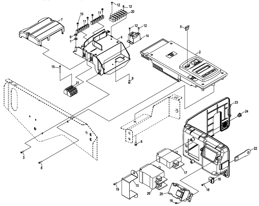 Control Panel Diagram and Parts List for 0058731 (7388136 - 8100518)(2013) Generac Generator