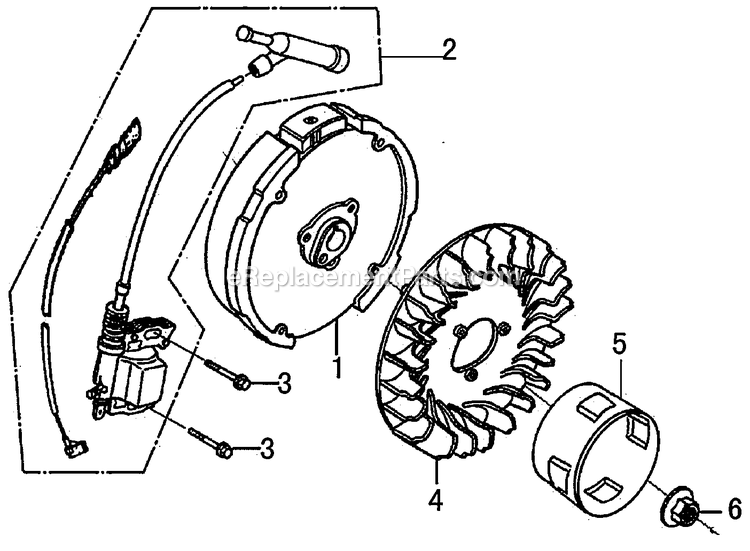 Flywheel Diagram and Parts List for G0060221 (7457775)(2016) Generac Generator