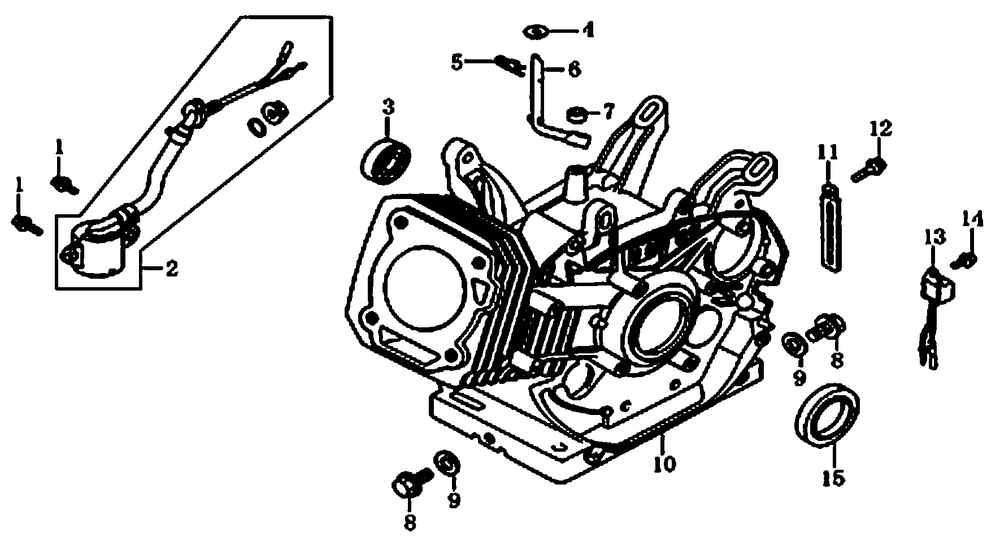 Crankcase 2 Diagram and Parts List for 0061102 (6827604A - 6827963A)(2011) Generac Generator