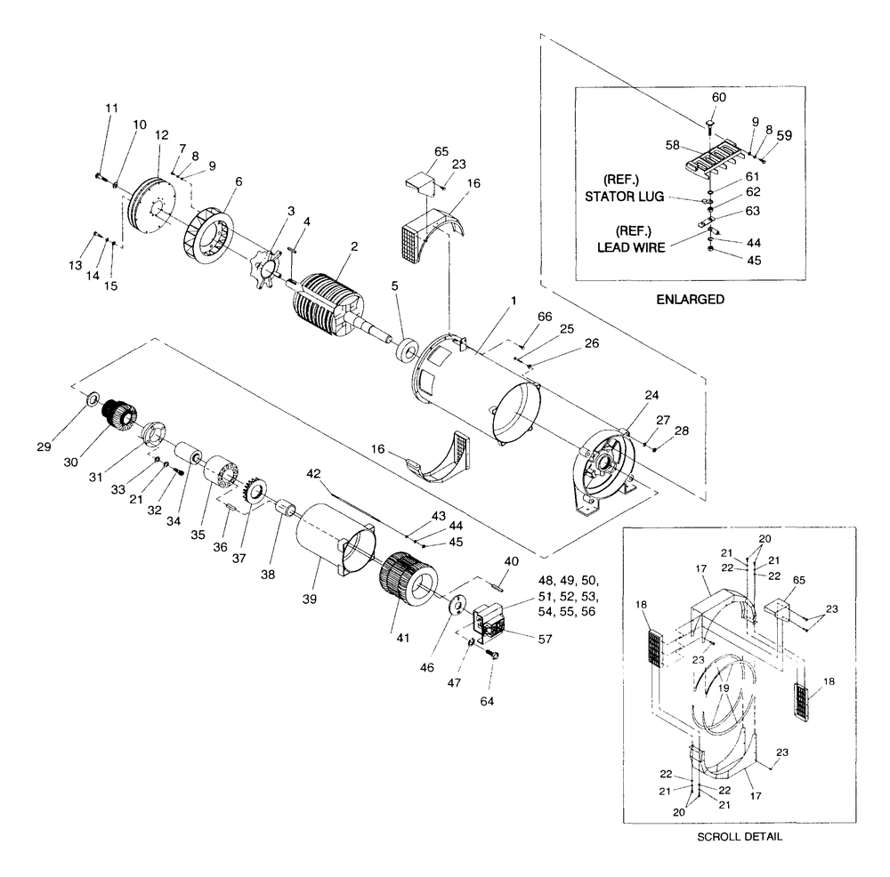 Generator Assembly Diagram and Parts List for 4066-0  Generac Generator