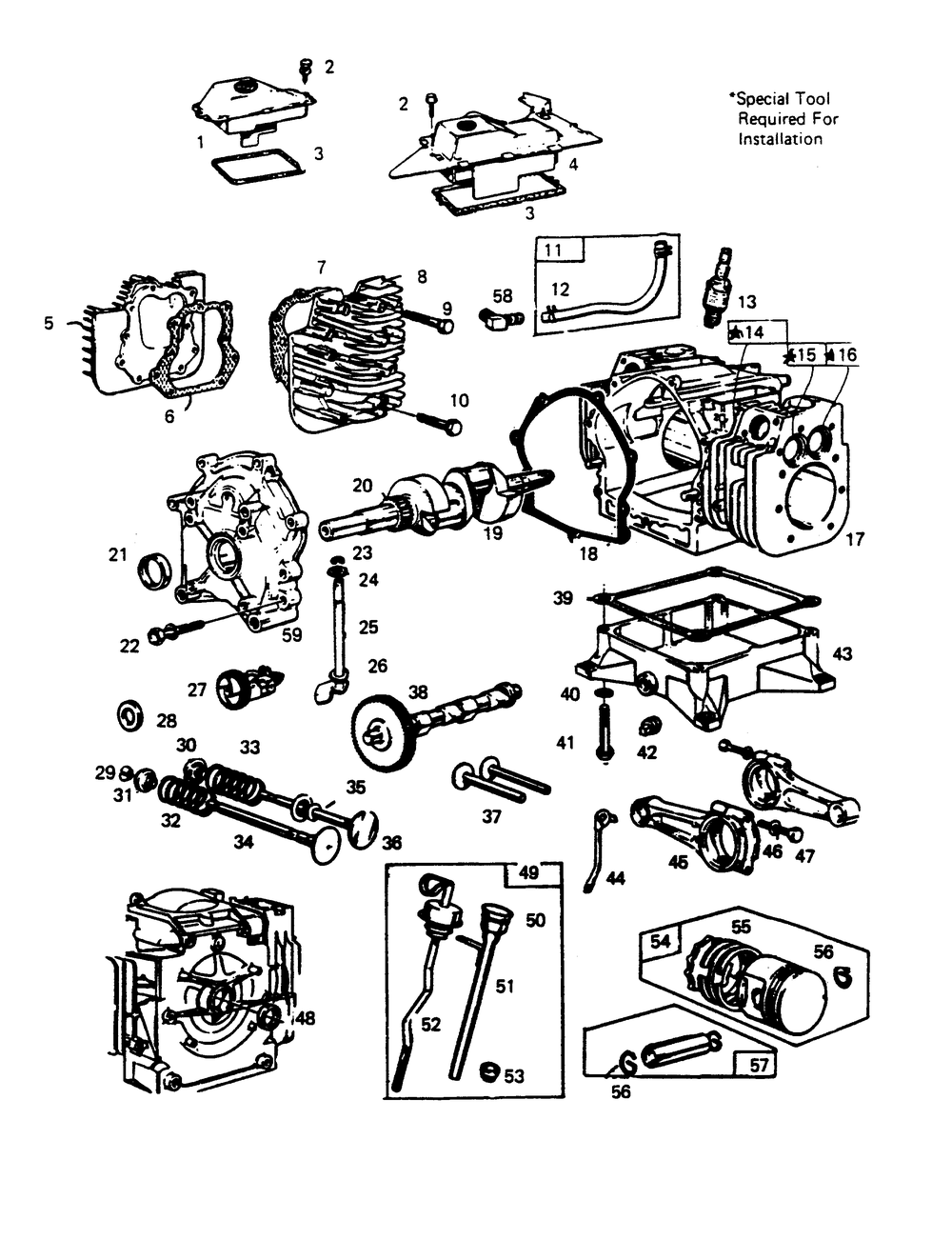 Engine Diagram and Parts List for 6931-3  Generac Generator