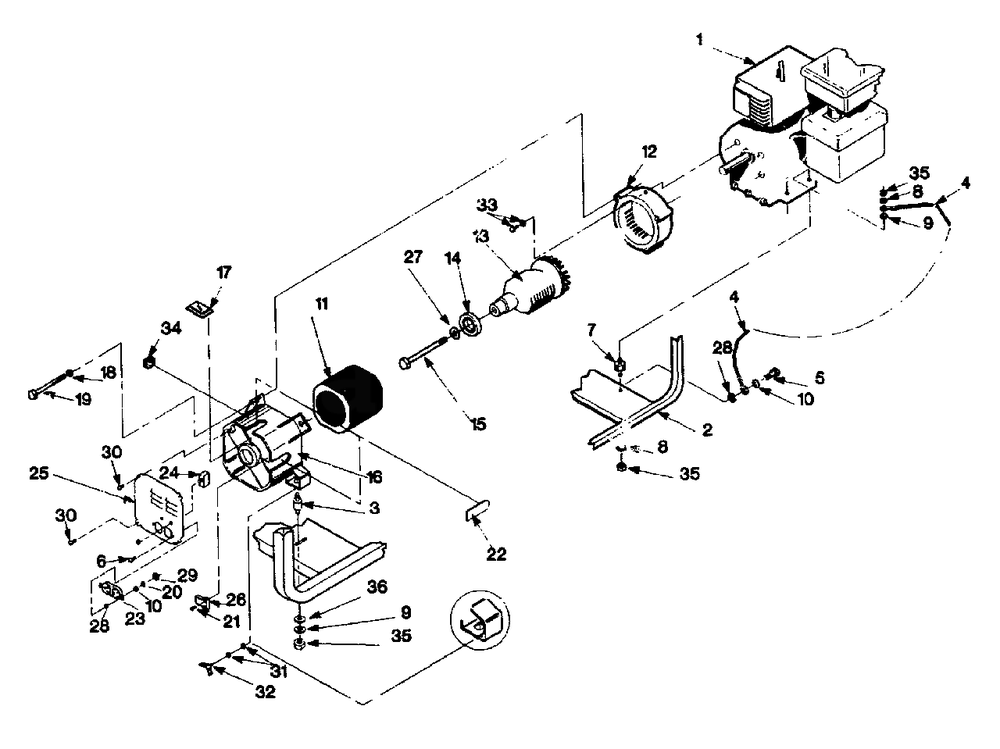Briggs And Stratton Engine (93453) Diagram and Parts List for 3ZC11B (9320-1)(9320-1) Generac Generator