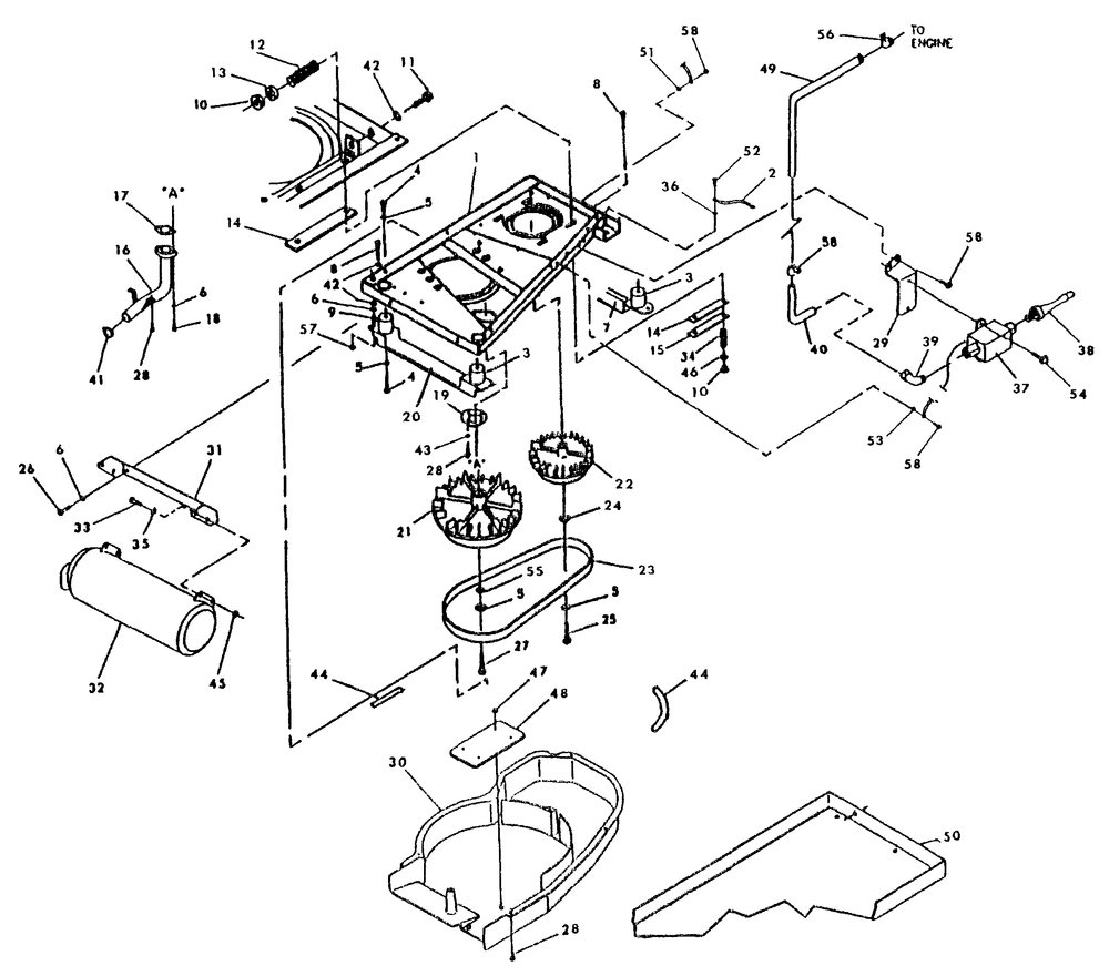 Base And Pulleys Diagram and Parts List for 0862-0  Generac Generator