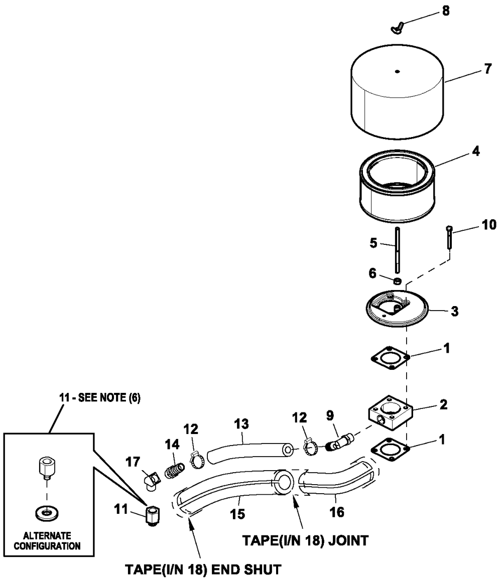 Air Cleaner 2.4l G2 Turbo Diagram and Parts List for QT03624ANAX (7064123 - 9261698)(2014) Generac Generator