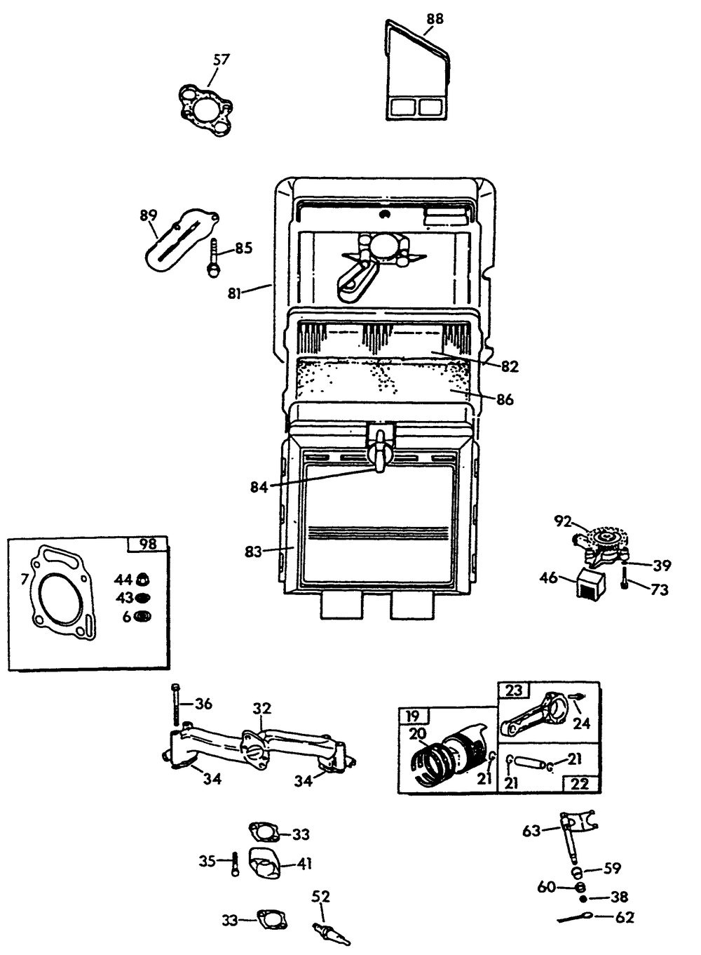 Engine Common Parts 2 Diagram and Parts List for 9508-2  Generac Generator