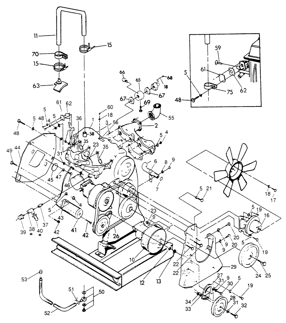 Engine Parts Diagram and Parts List for 0445-0  Generac Generator