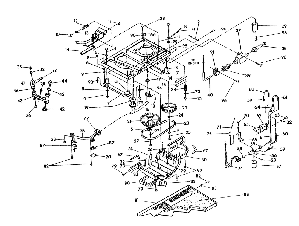 Base And Pulleys Diagram and Parts List for 9677-3  Generac Generator