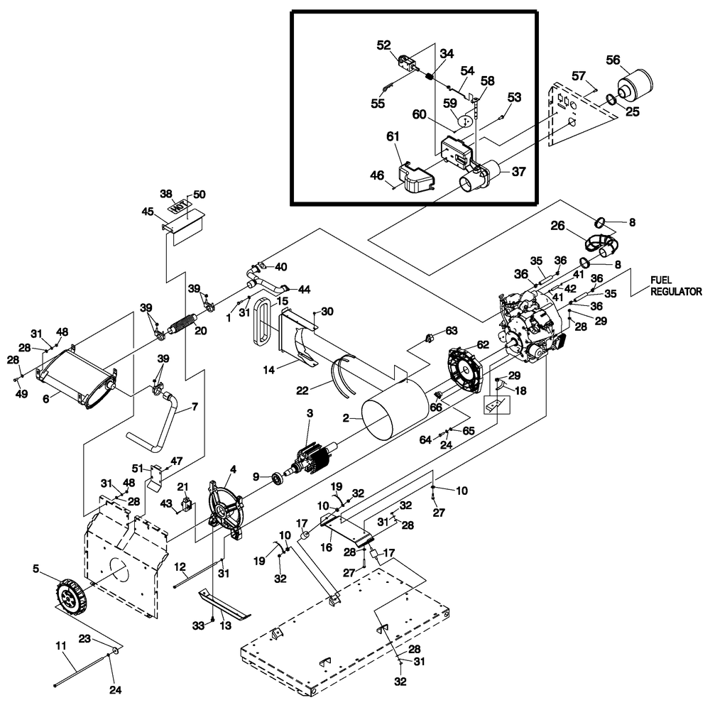V-Twin Generators Diagram and Parts List for 0054960 (4905950 - 4911020)(2007) Generac Generator