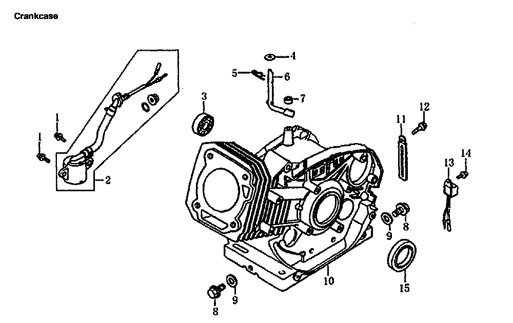 Crankcase Diagram and Parts List for GP6500E-5941-3  Generac Generator