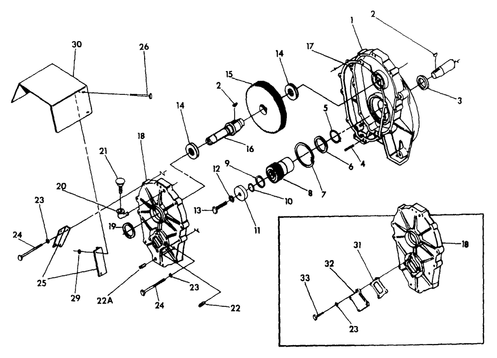 Gearbox Diagram and Parts List for 9566-5  Generac Generator