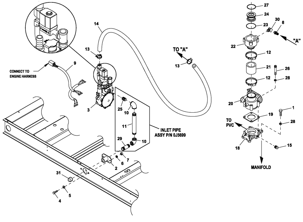 Ev Fuelsys 48kw 5.4l C2 Diagram and Parts List for QT04854ANAC (6886217 - 7005595)(2012) Generac Generator