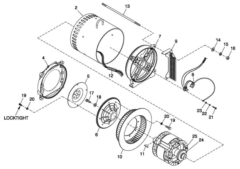 Cpl Alternator Direct Excitation Diagram and Parts List for 0052210 (4254584 - 4273668)(2005) Generac Generator