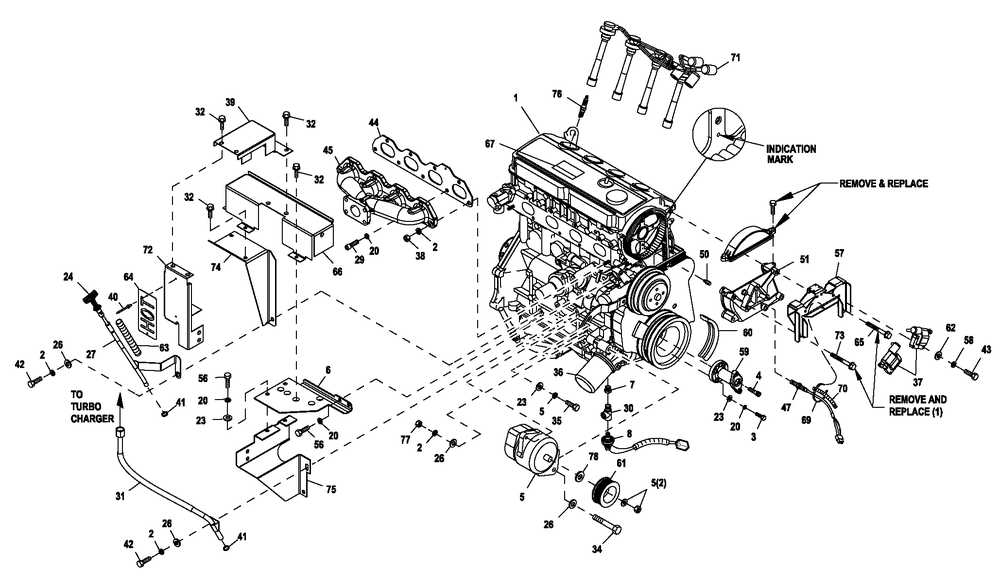Engine Common Prt 2.4l G2 Turbo 36k 2 Diagram and Parts List for HT03524GNAX (6798528)(2011) Generac Generator