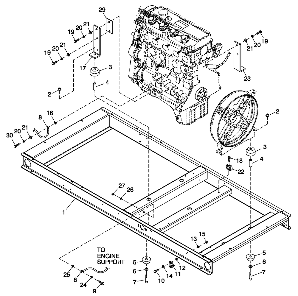 Mounting Base 2.4l C2 Diagram and Parts List for 0054792 (5373485 - 5373489)(2009) Generac Generator