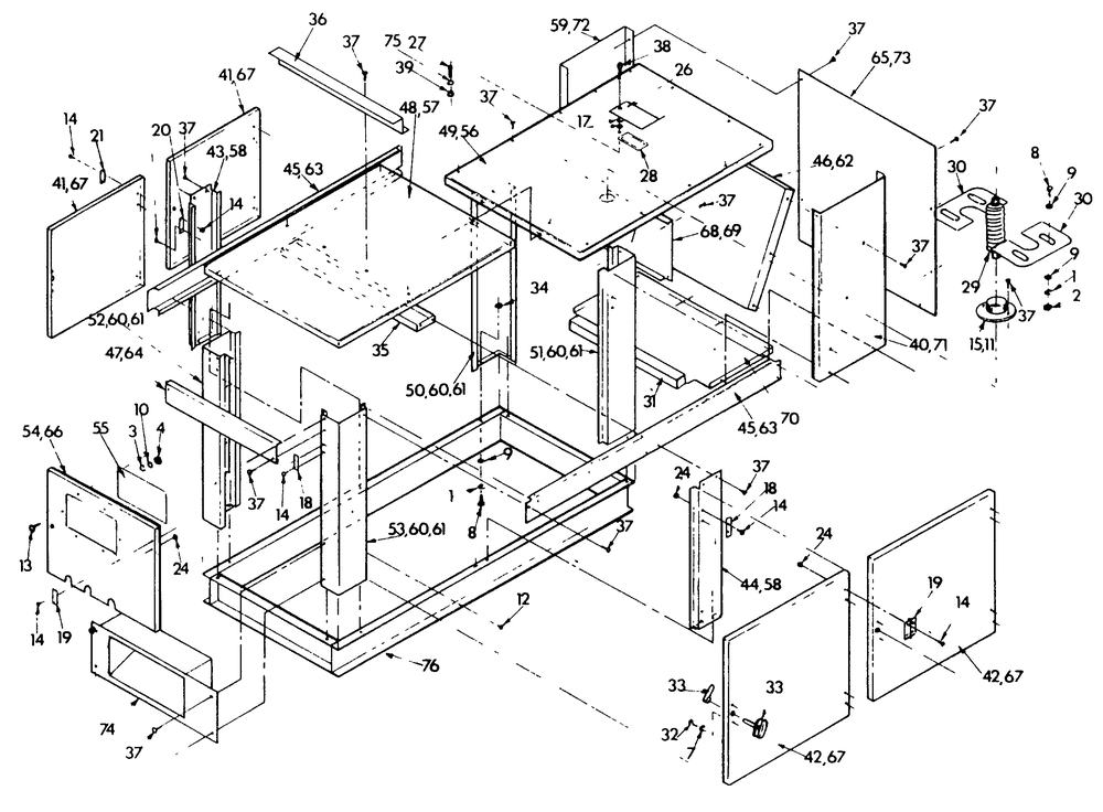 Compartment Diagram and Parts List for 9156-1  Generac Generator