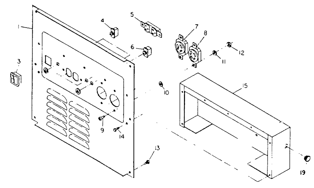 Receptacle Panel Diagram and Parts List for L4000 (8865-7)(8865-7) Generac Generator