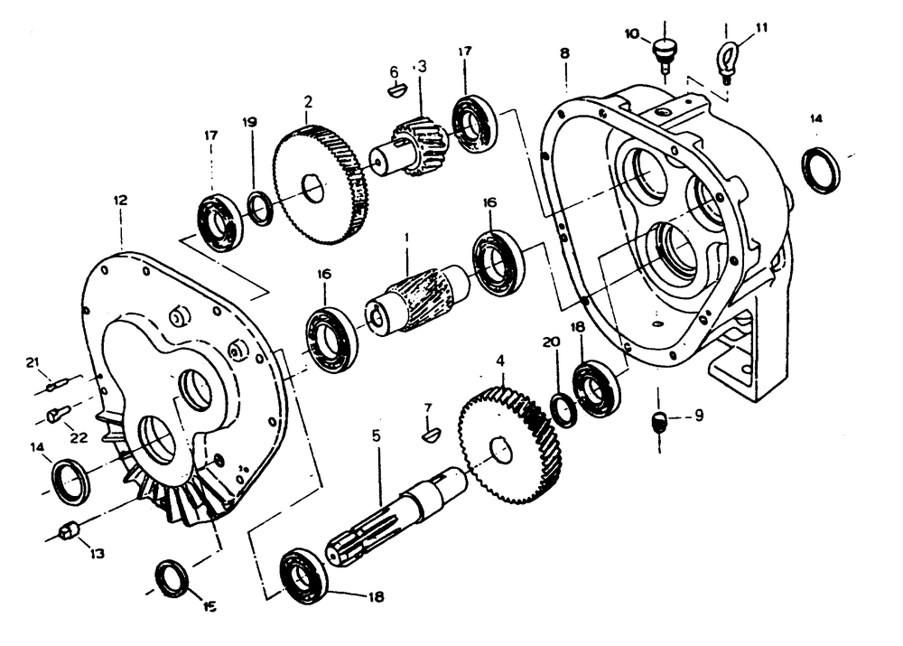Gearbox Diagram and Parts List for 6871-4  Generac Generator