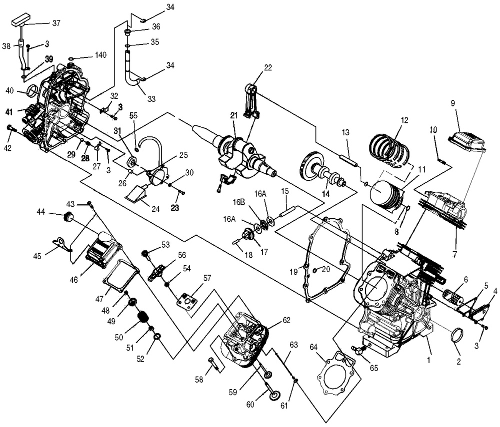 Engine 3 Diagram and Parts List for 0046751 (3765528 - 3778807)(2003) Generac Generator