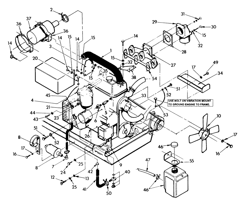 Engine Common Parts Diagram and Parts List for 9410-0 (Np80d)(Rv Gen) Generac Generator