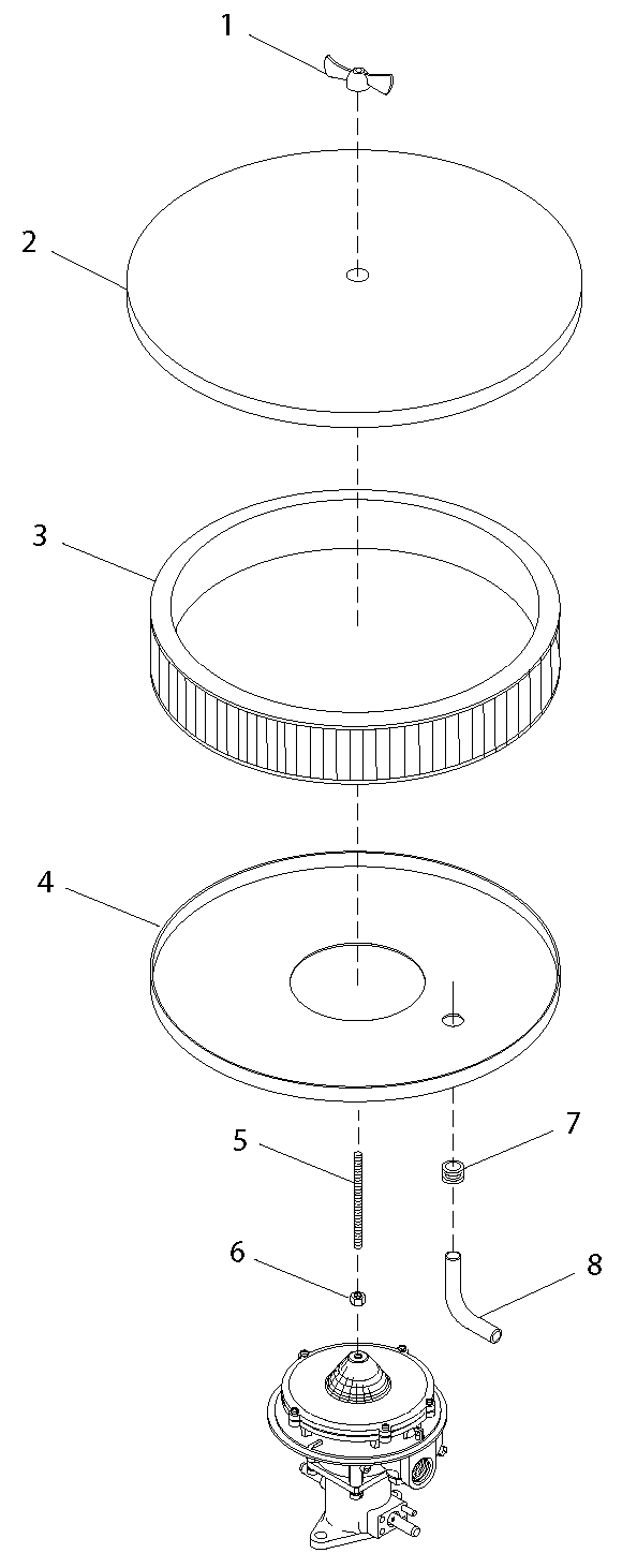 4.3l Air Cleaner Diagram and Parts List for 0049140 (3728577 - 3731061)(2003) Generac Generator