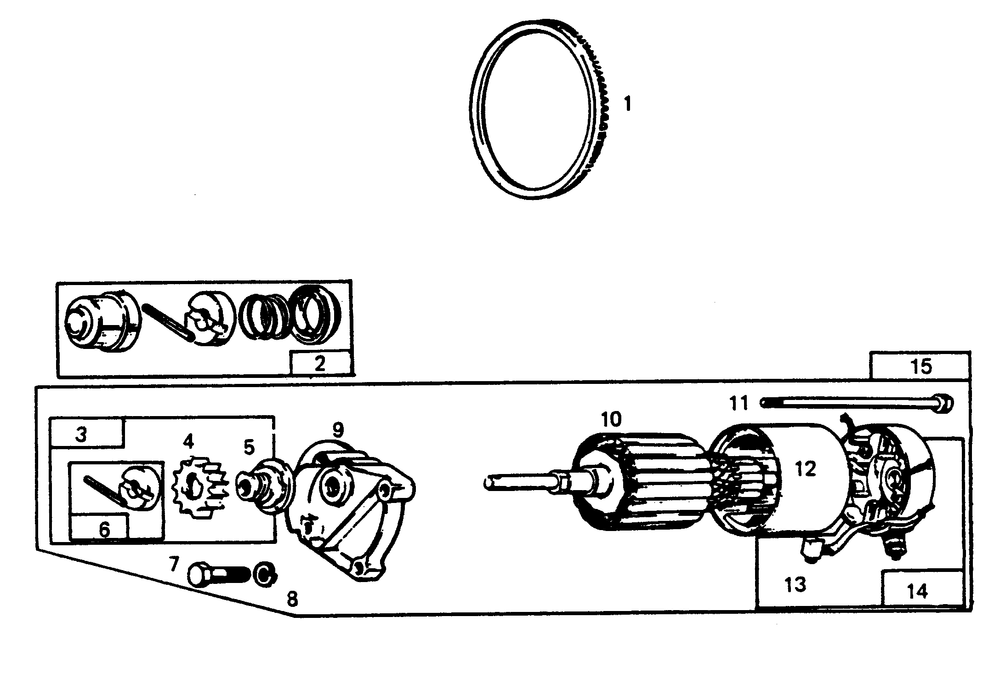 Starter Motor Diagram and Parts List for 6931-4  Generac Generator
