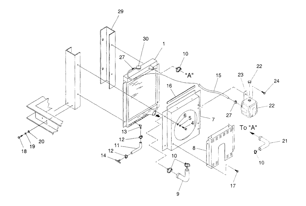 Radiator Diagram and Parts List for 4373-1  Generac Generator