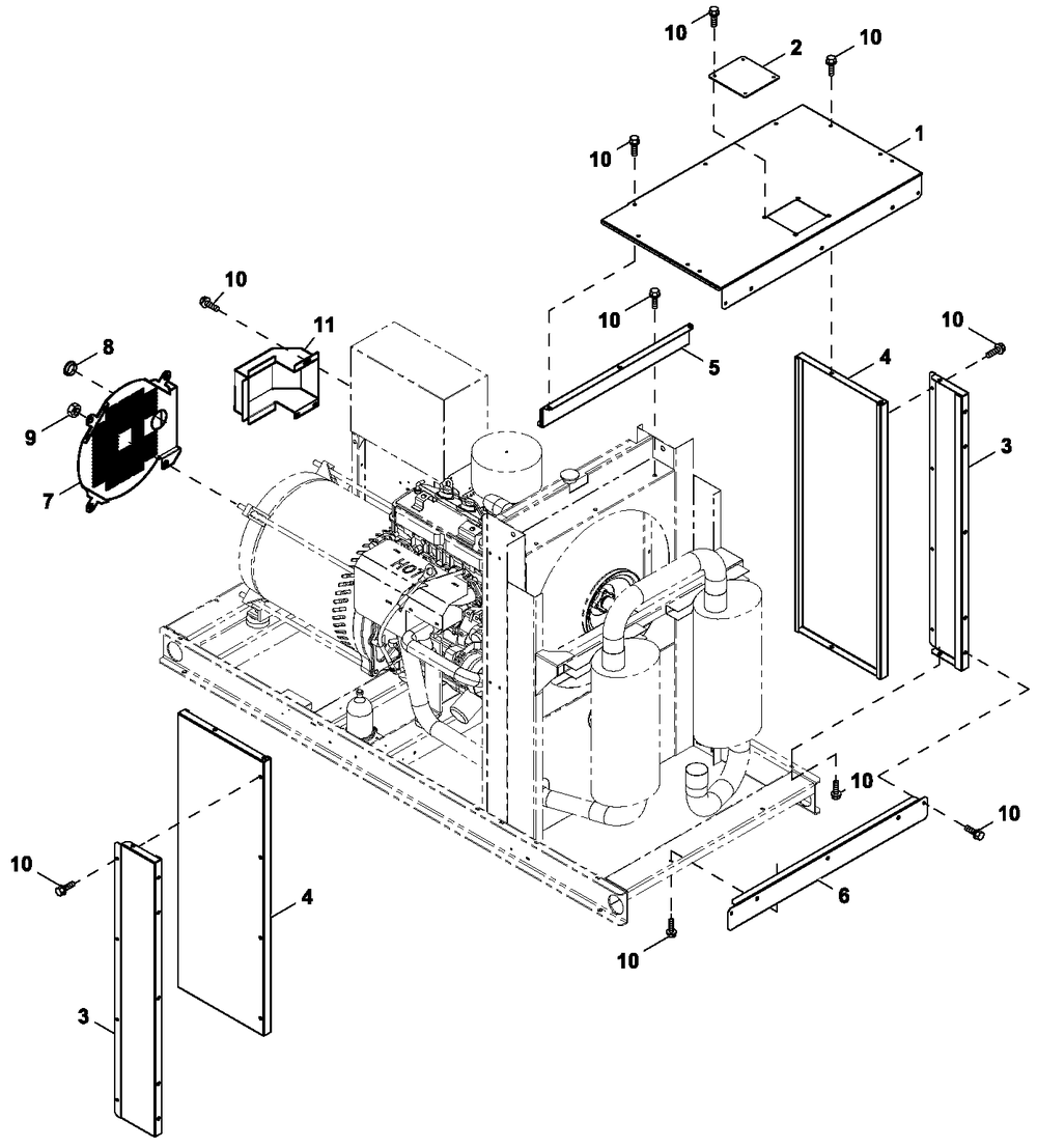 Ev Enclosure Diagram and Parts List for QT02524ANNNA (6931603 - 7172830)(2012) Generac Generator