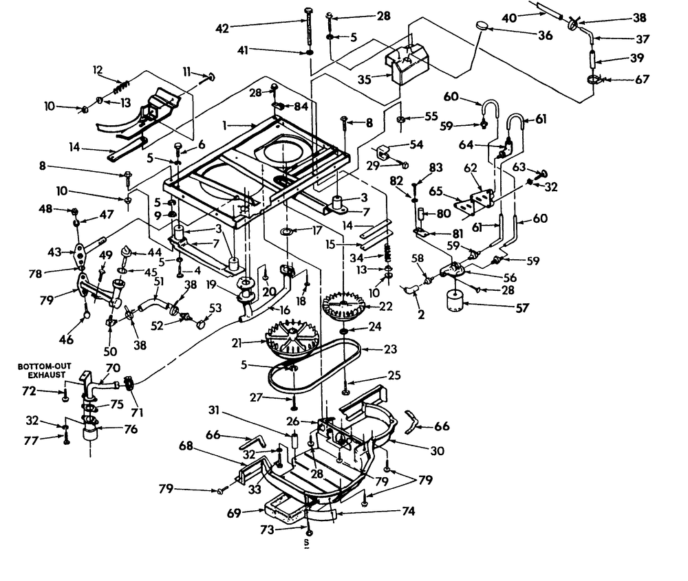 Base And Pulleys Diagram and Parts List for 9653-0  Generac Generator